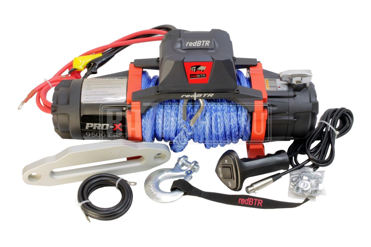 Лебедка RedBTR серия "PRO-Х" 9,5S, 12v, 4307 кг, 150:1, синтетический трос / # 929510
